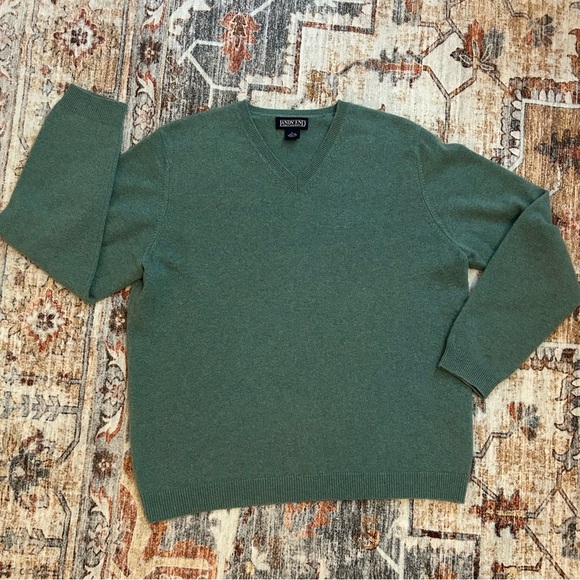 Lands' End Sweaters - Lands' End Green V-Neck Cashmere Sweater